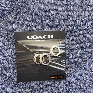 Coach Silver-Tone Triple Ring Necklace